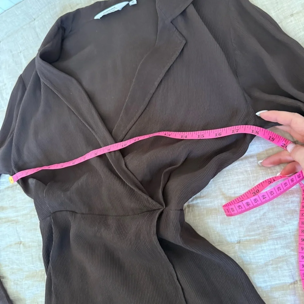 & Other Stories Collared Wrap mini dress brown size 0